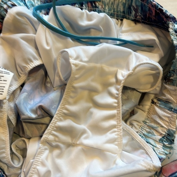 NWT-LEG3ND-1X-blue azure watercolor-running athletic shorts built in underwear - Picture 9 of 12